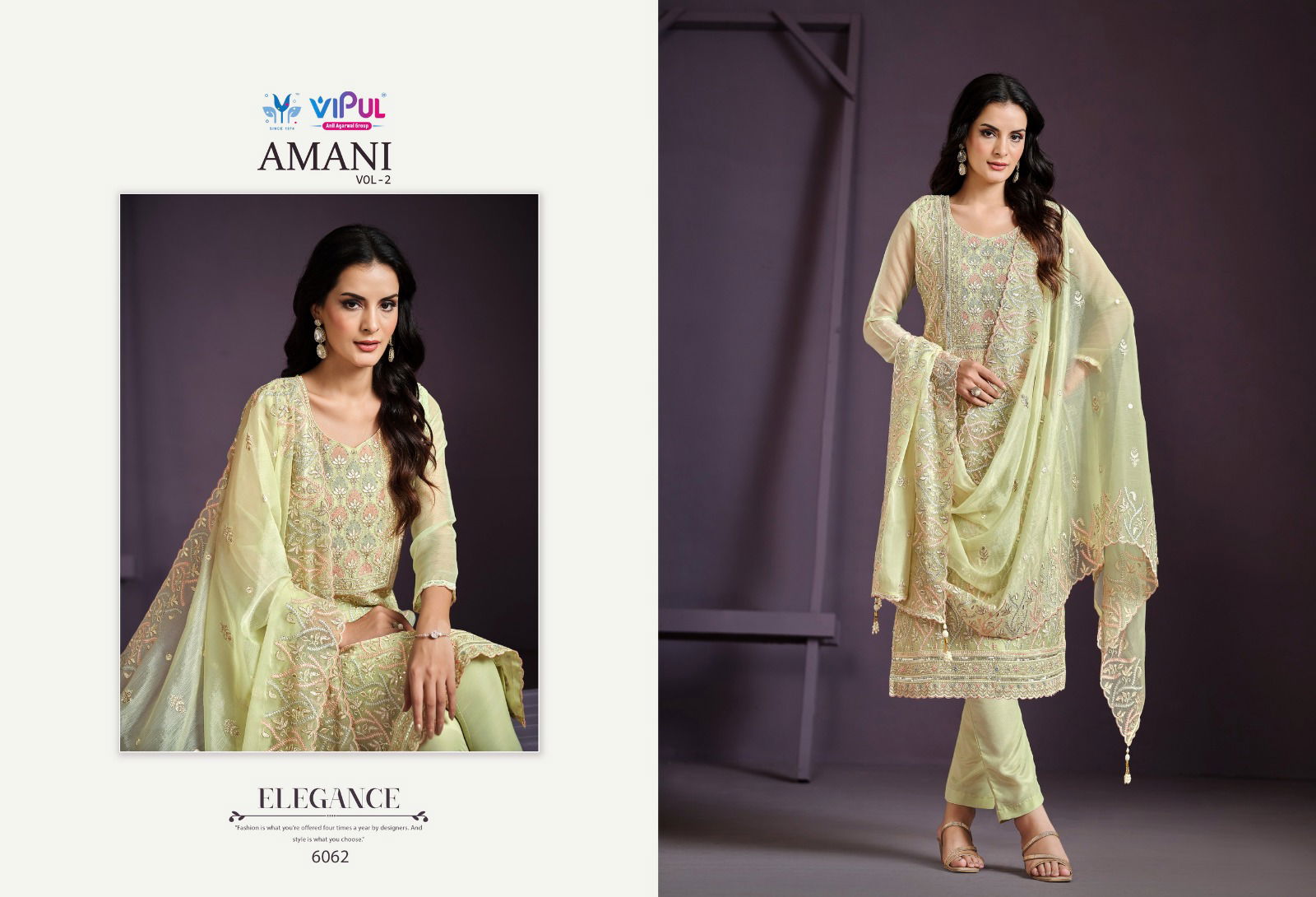 Amani Vol 2 By Vipul Chiffon Embroidered Salwar Suits Wholesale Shop In Surat
